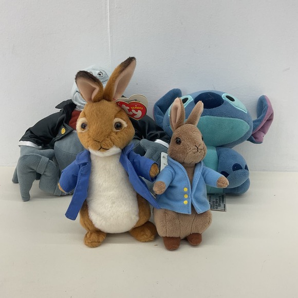 Disney Other - Disney Henry J. Waternoose III Stitch & Beatrix Potter Peter Rabbit Plush LOT